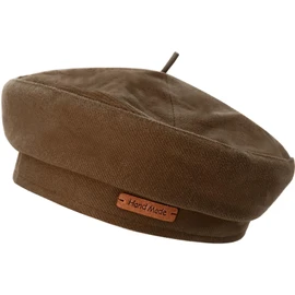 YeeHeen Beret Hats Artist Hat Solid Color French Beret for Women Men Brown