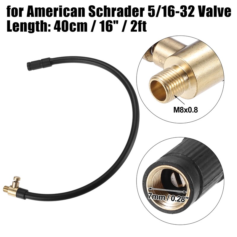 X AUTOHAUX 16" Tire Inflator Air Pump Hose Adapter Extension