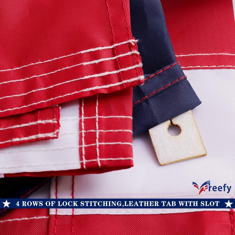 Freefy 3x5 Ft American Flag Pole Sleeve Banner Style-Embroidered Stars,Sewn