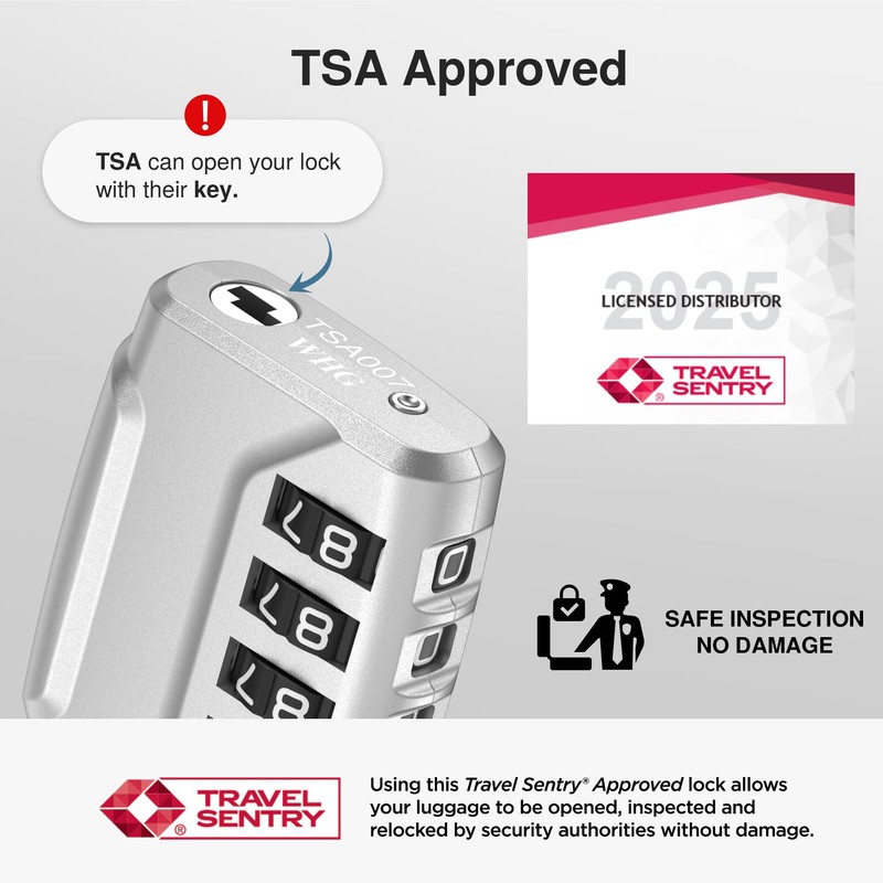 Puroma 2 Pack TSA Approved Luggage Lock, 4 Digit Combination