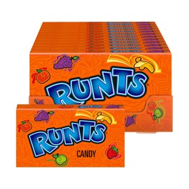 Wonka Runts Hard, Chewy & Fruity Candy, 5 Ounce Theater Candy Boxes (Pack of 12)