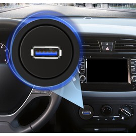 GOBGOD Single Port USB 3.0 Car Flush Mount Cable, USB Dash Mount Adapter Male to Female for Car Truck Boat Motorcycle Dashboard Panel 1ft