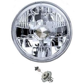 OCTANE LIGHTING 7" Halogen 6V Headlight Diamond Cut Crystal Clear Headlamp Bulbs H4 6 Volt Pair