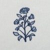 Lino Rosa Navy Blue Kitchen Curtains,Floral Patterned Coastal White Farmhouse