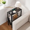 Vagusicc Narrow Side Table with Charging Station, Small End Table