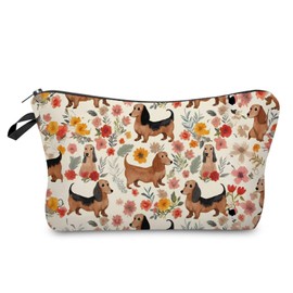 Livel lhood Funny Dachshund Makeup Bag Cute Small Organizer Zipper Pouch Funny Puppy Cosmetic Bag Birthday Present for Dog Lovers Dachshund Mom Women Friends-1, hzj0782