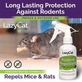 Peppermint Oil Spray for Rodents Plus Cinnamon Oil - MAX Power Mouse Repellent for Home RV Campers Boats Car Engines – Repel Mice and Rats from House Non-Staining 2X Strength (2 Pack) by Lazy Cat | Lazy Cat