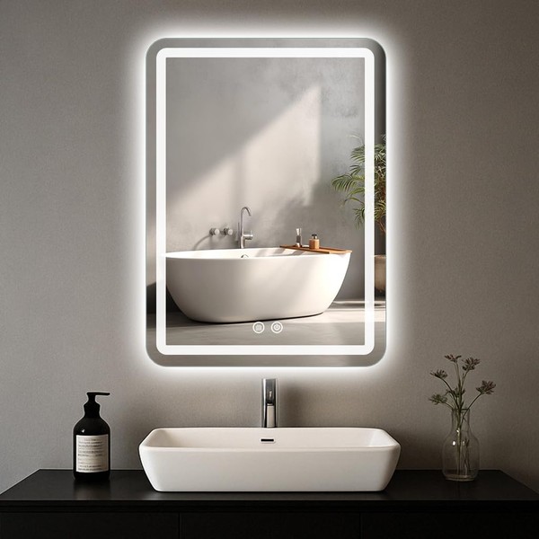 LED Bathroom Mirror, 20 x 28 Inch Anti-Fog Wall Mirror