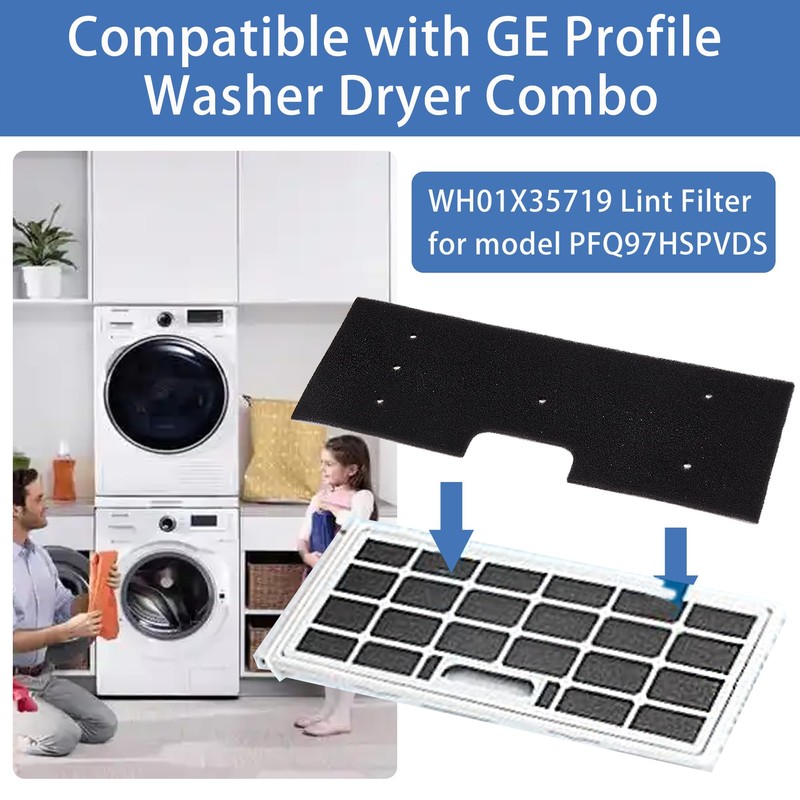 6 Pcs WH01X35719 Lint Filter replacement with Dryer Vent Brush,