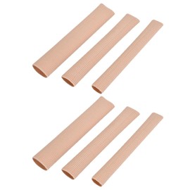 Desuibao 6 Pack Cuttable Toe Tubes with Gel Cushion, 3 Size Toe Sleeves Toe Protectors for Hammer Toes, Soft Fabric Toe Caps Guards for Feet, Corn Wrap Toe Cushions Separator Tubing for Woman, Man