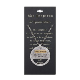 DEMDACO Fearless Silver Tone 18 inch Brass Stainless Steel Metal Eyewear Necklace