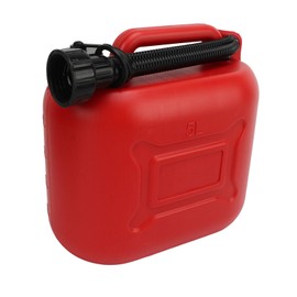 Lata de Gasolina de 5 Litros, 1,3 Galones, ABS, sin Fugas, Contenedor de Gasolina Portátil Rojo con Tubo de Salida de 27 Cm para Repostar Cortadoras de Césped