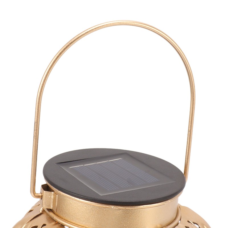 5730LED Hanging Lamp Solar Powered IP44 Waterproof Hex Hollow Lantern