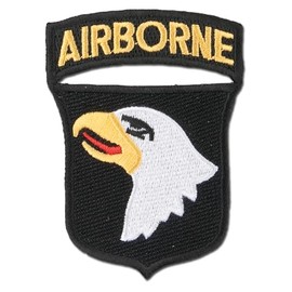 US Textile 101st Airborne Tab Badge, Red, black, white