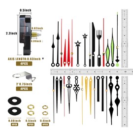 Mecanismo de reloj de cuarzo de alto par, kit de reloj de repuesto, con fundas protectoras, pares de manecillas de reloj para reparación de piezas de reloj, longitudes de eje de 16 mm