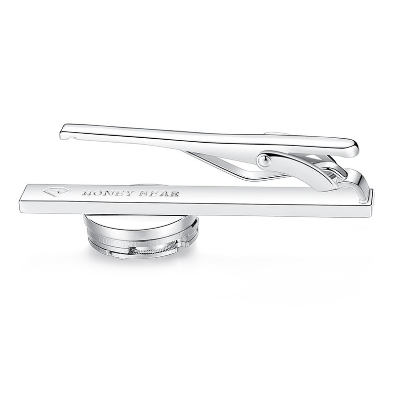 HONEY BEAR Men's Tie Clip Steampunk Clockwork Tie Clip 5.4