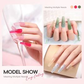 PEACECOLOR Poly Nägel Gel Set mit U V Nagellampe, Poly Nagelgel Set Nail Extension Gel 15 Farben Nagelverlängerung Starter Kit mit Unterlack Glänzend & Matt Überlack Geschenk für Frauen