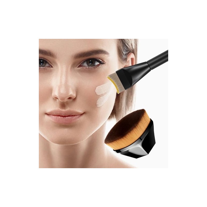 Kit Brochas Hexagonales Media Luna Base Maquillaje Corrector Crema Líquida