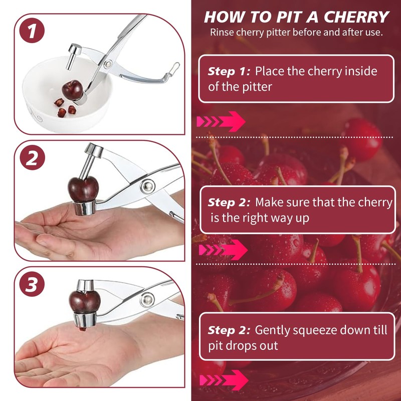 Cherry Olive Pitter Tool Metal Kitchen Utensils Hawthorn Tool Red
