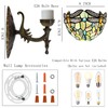 HWDFEI Tiffany Sconce Lamp Stained Glass Wall Lamp,8X10.5X11 Inch Plug