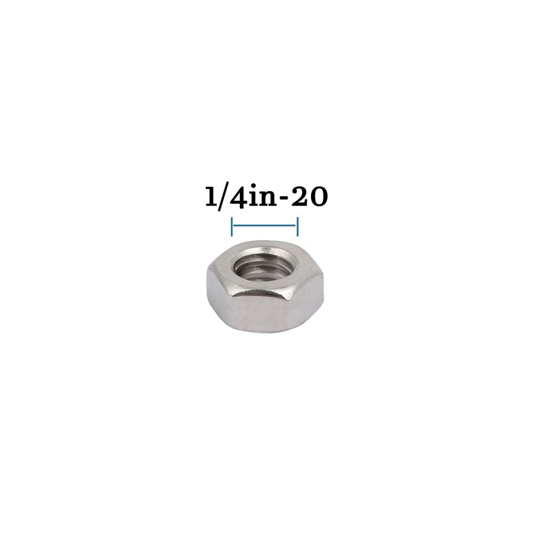 QUARKZMAN 1/4-20 UNC Hex Nut x 8 Pieces 304 Stainless