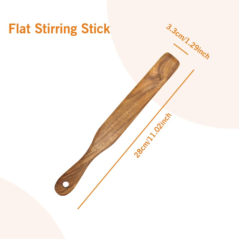 11 Inch Teak Wooden Spatula for Sourdough Starter Mixing -