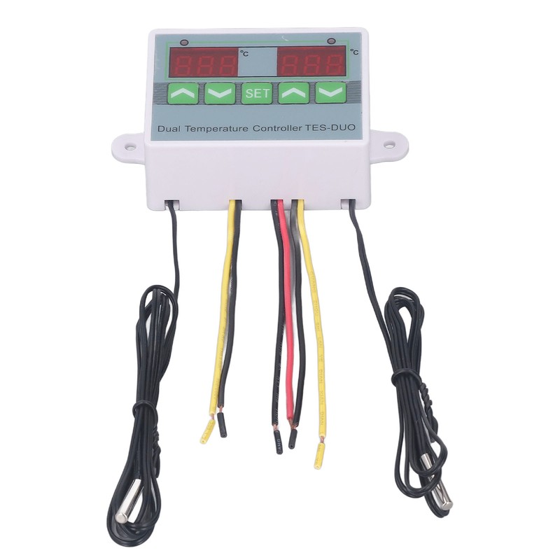 Dual Temperature Controller Waterproof Digital Thermostat with Data Storage for