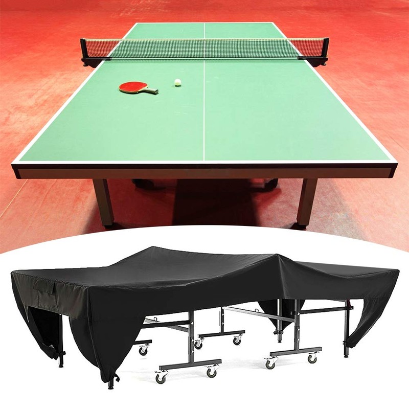 Table Tennis Table Cover, Waterproof, Windproof, Durable, Black, Tear-Resistant Table