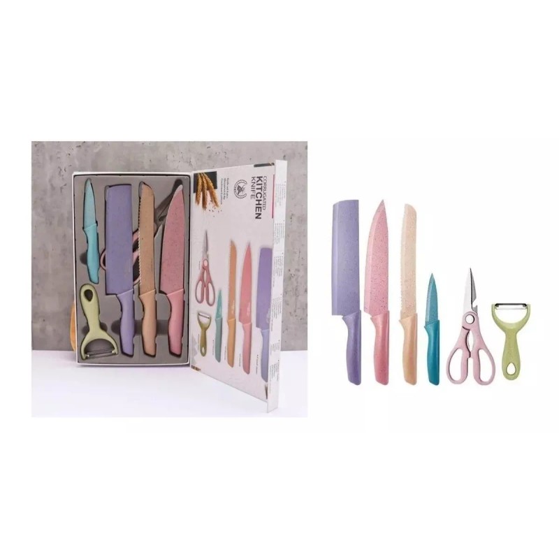 DAS Cuchillos De Cocina Chef Acero Inoxidable 6 Colores Pastel