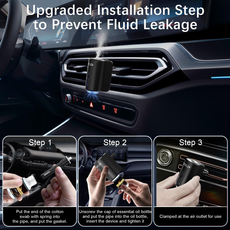 Car Air Freshener Diffuser, Smart Car Air Freshener with Three