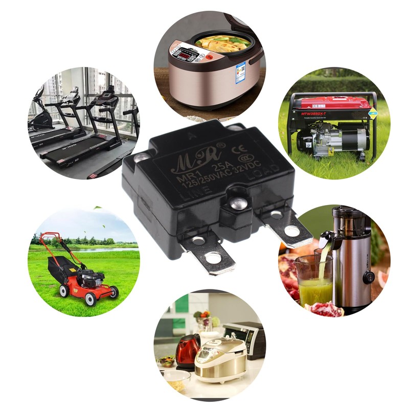 RKURCK 25 Amps Thermal Circuit Breakers 125/250VAC 32VDC Automatic Reset