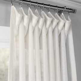 Half Price Drapes SHCH-VOL3-96-DLDW Signature Double Wide Sheer Curtain, Off White