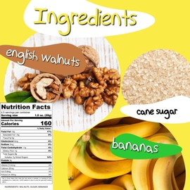 Crazy Go Nuts Walnuts Banana - Glazed Walnuts, Healthy Snacks, Vegan, Gluten Free, Superfood-Natural, Non-GMO, ALA, Omega 3 Fatty Acids, Good Fats, and Antioxidants - 4.5 Oz, 3-Pack