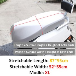 MOCNT Motorcycle Seat Cover, Motorcycle Seat Cover, Waterproof Motorcycle Seat Cover, Motorcycle Seat Covers, Cushion Cover, Elastic Protection, Silver, XL