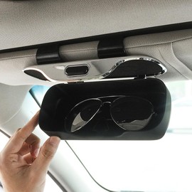 Blueshyhall Glasses Case Car Sun Visor Car Glasses Case Holder Clip Glasses Box Sunglasses Multifunctional Organiser Car Visor Glasses Case Hard Case Large One Hand Operable