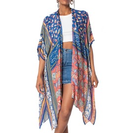 Spicy Sandia Women's Kimono Cardigans Floral Print Beach Cover Up Boho Swimsuit Bathing Suit Coverup Summer Swim Swimwear