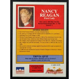 NANCY REAGAN - 'FIRST LADY' #159 - 1992 Americana Collectible Historical Card