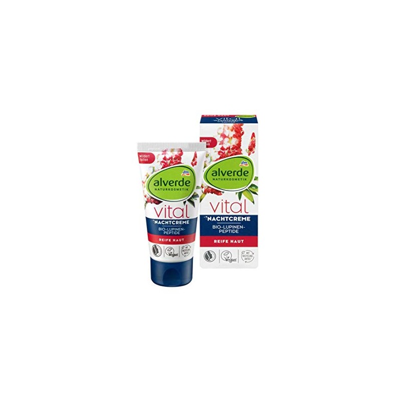 alverde Natural Cosmetics Night Cream Vital Lupin Peptides 1 x