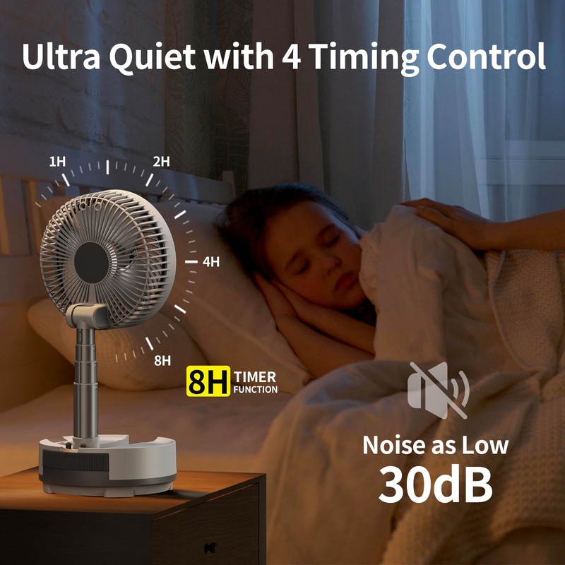 Socool 20000mAh Portable Fan Foldable Wireless Battery Rechargeable with 8-Speed