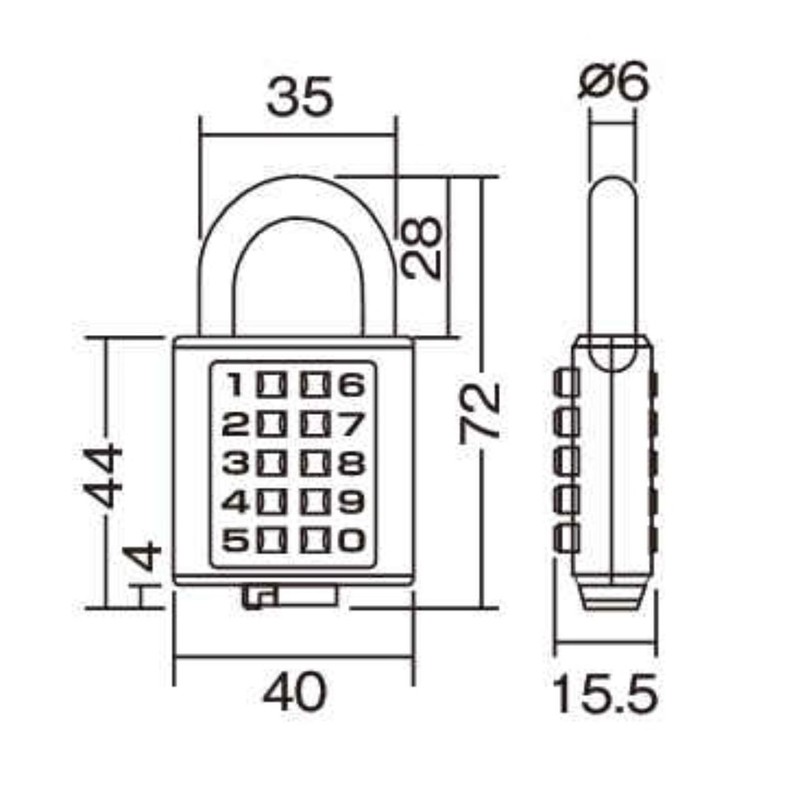 Shimizu Digital Lock Push Padlock 40 mm