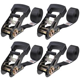 Ayaport Endless Ratchet Straps (No Hooks) 1" x 8' Heavy Duty Small Ratchet Tie Down Straps 1860lbs Break Strength Black Tie Downs for Cargo, Truck Bed, Motorcycle