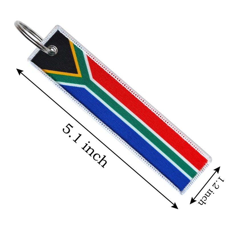 JAVD South Africa Flag Keychain Tag with Key Ring -