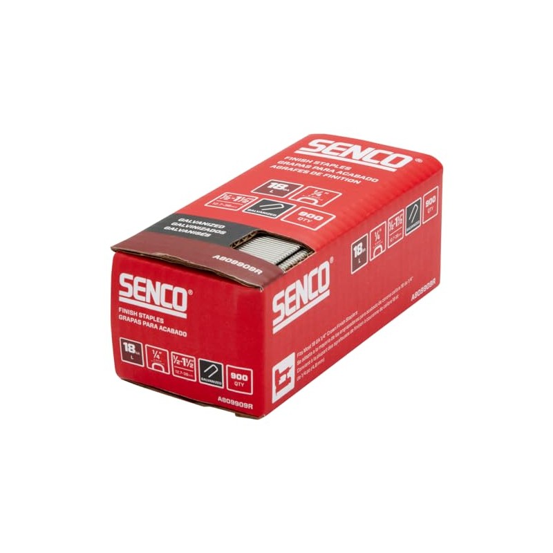 SENCO A809909R 18 Gauge, 1/4" Crown Finish Staples, 1/2" -