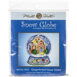 Gingerbread House Snow Globe Beaded Counted Cross Stitch Charmed Ornament Kit Mill Hill 2019 Snow Globes MH161932