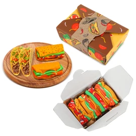 Funny Taco Socks Box for Men Dad Teen Boys Women-Funny Gifts Fun Novelty Cool Cute Crazy Funky Food Silly Socks-Fathers Day Easter Christmas Birthday Dad Husband Mom Gifts Stocking Stuffers-2 Pairs