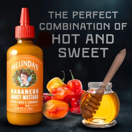 Melinda's Habanero Honey Mustard Sauce 12oz Pack of 2 Sweet Heat Condiment
