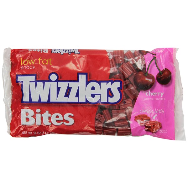 TWIZZLERS Licorice Candy, Cherry, 16 Ounce (Pack of 6)