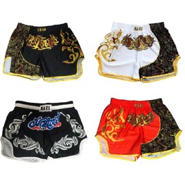 Brightrust Muay Thai Pants, Kicking, Boxing, K-1, Trunks, Games, Practice, Professional, Ama, Men, Women, white