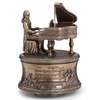 Bronzed Mozart Playing Piano Spinning Music Box