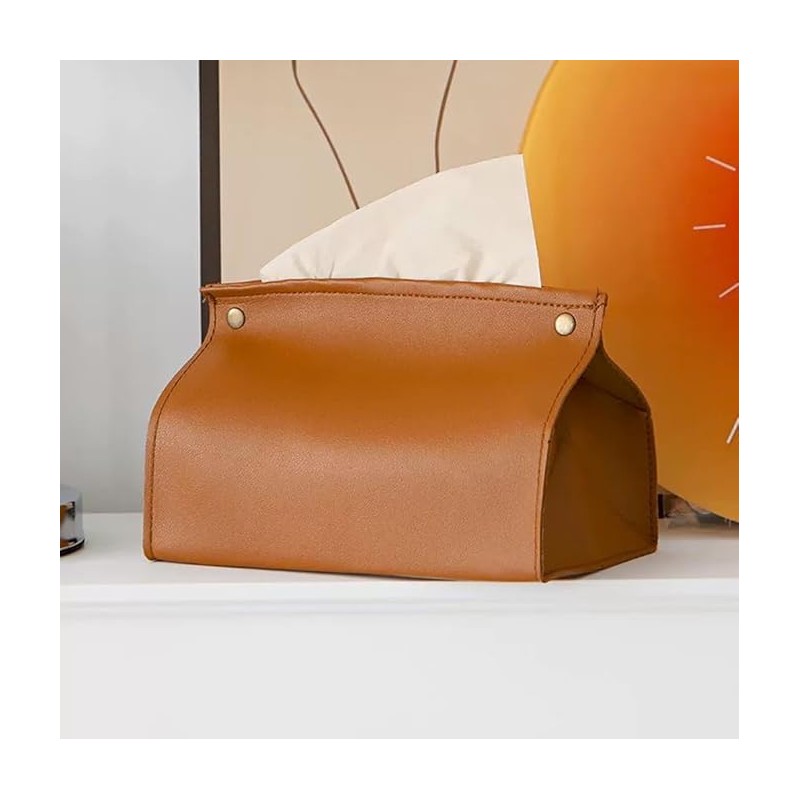 Tissue Box Cover, Refined Modern PU Leather Tissue Box Holder